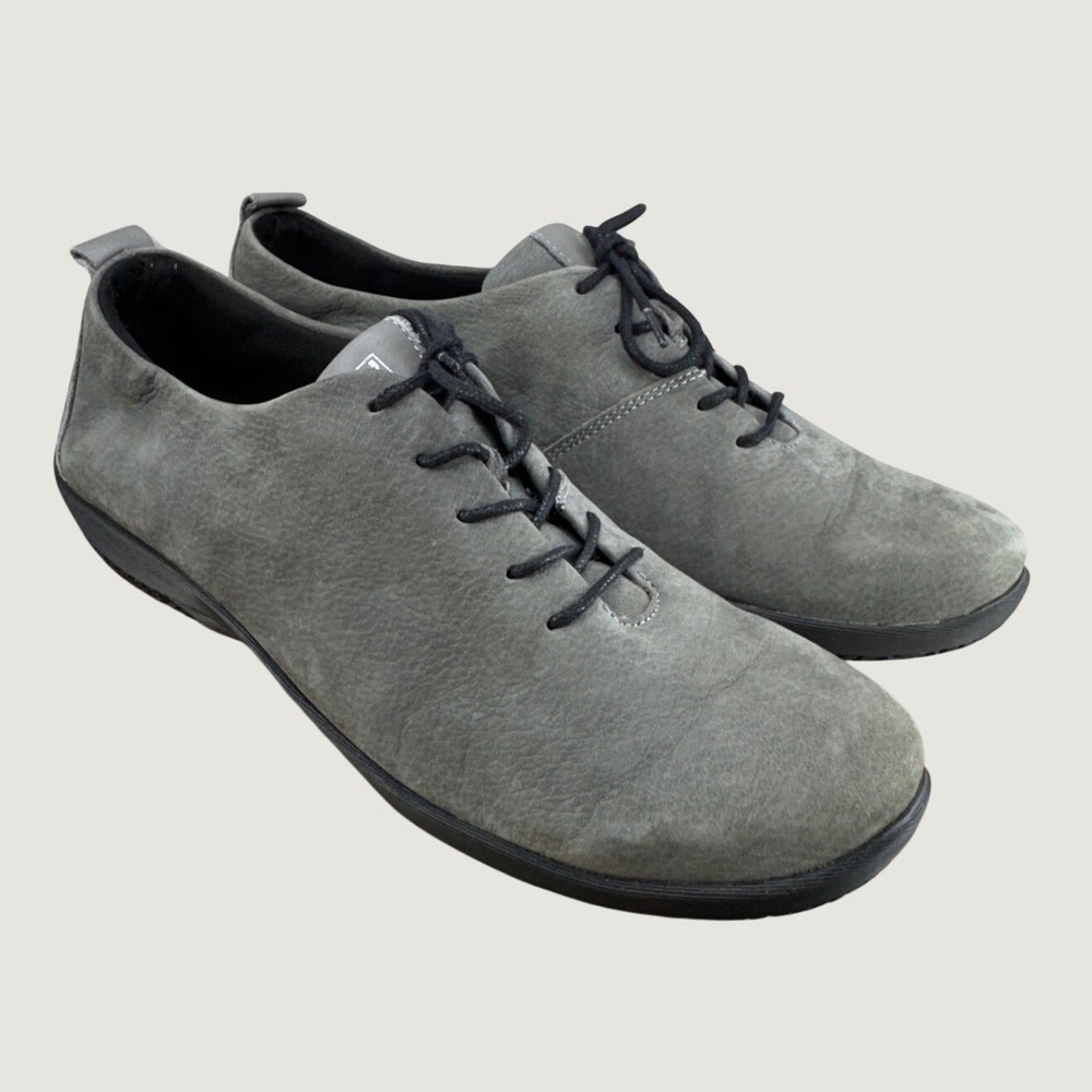 Arcopedico Oxford Shoes 41 Grey Leather Lace Up Comfort Minimalist Travel